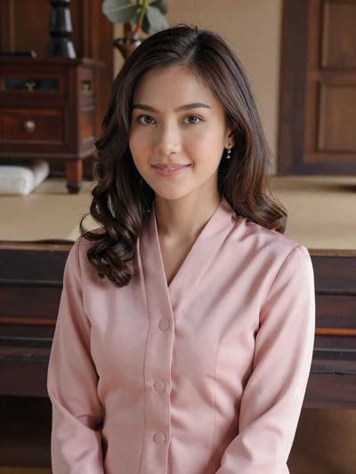 Nong Tanaka, 28 years old, graceful Thai hospitality professional from Chiang Mai seeking family-oriented partner